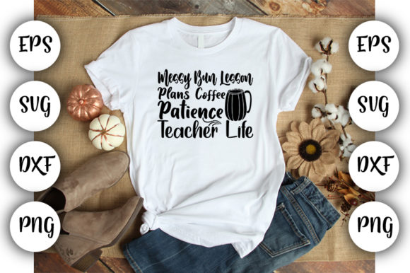 Coffee Messy Bun Graphics for T-Shirt Designs