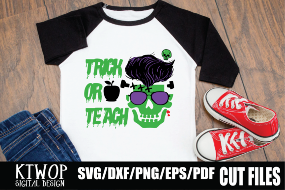 Franken Teacher Man Skull: Bold Graphics for Crafts