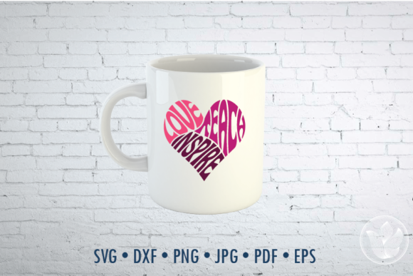 Love Teach Inspire Heart SVG for Crafts & Graphics