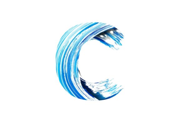 Ocean Blue C Letter Craft Graphics