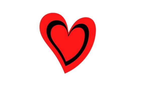 Red Heart Shape Craft: Graphics for Modern Crafts