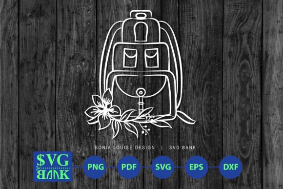 School Bag with Flower: Graphics for Crafts