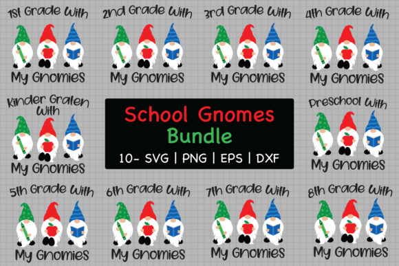 School Gnomes Bundle: Graphics for Crafts Sellers