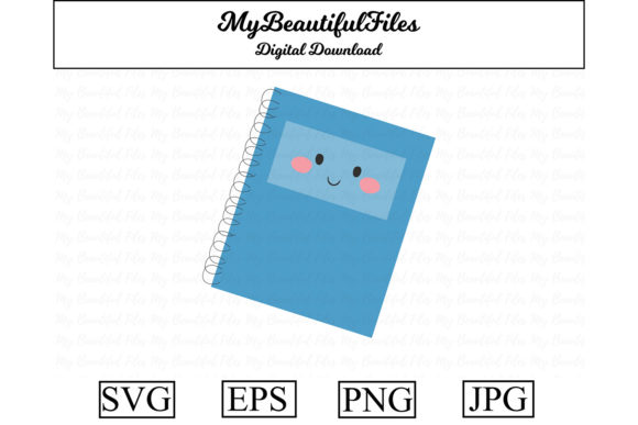 School Notebook Kawaii Clipart: Graphics & Illustrations