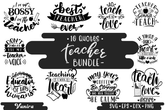 Teacher Bundle Graphics for Crafts & Design