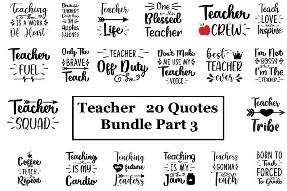 Teacher Quotes Bundle: Graphics for Crafts & Brands